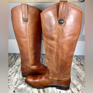 FRYE Original Melissa Womens Size 7B 16” Riding Style Boots. Brown Leather 77167